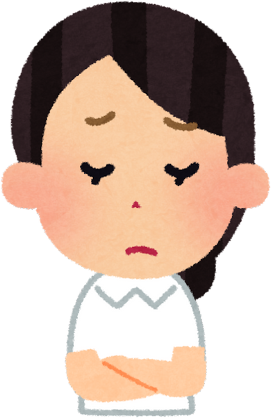 Illustration of a Female Nurse with a Troubled Expression